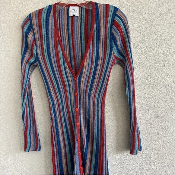 Misa Los Angeles Rafael Striped Long Sleeve Midi Dress - Picture 5 of 8